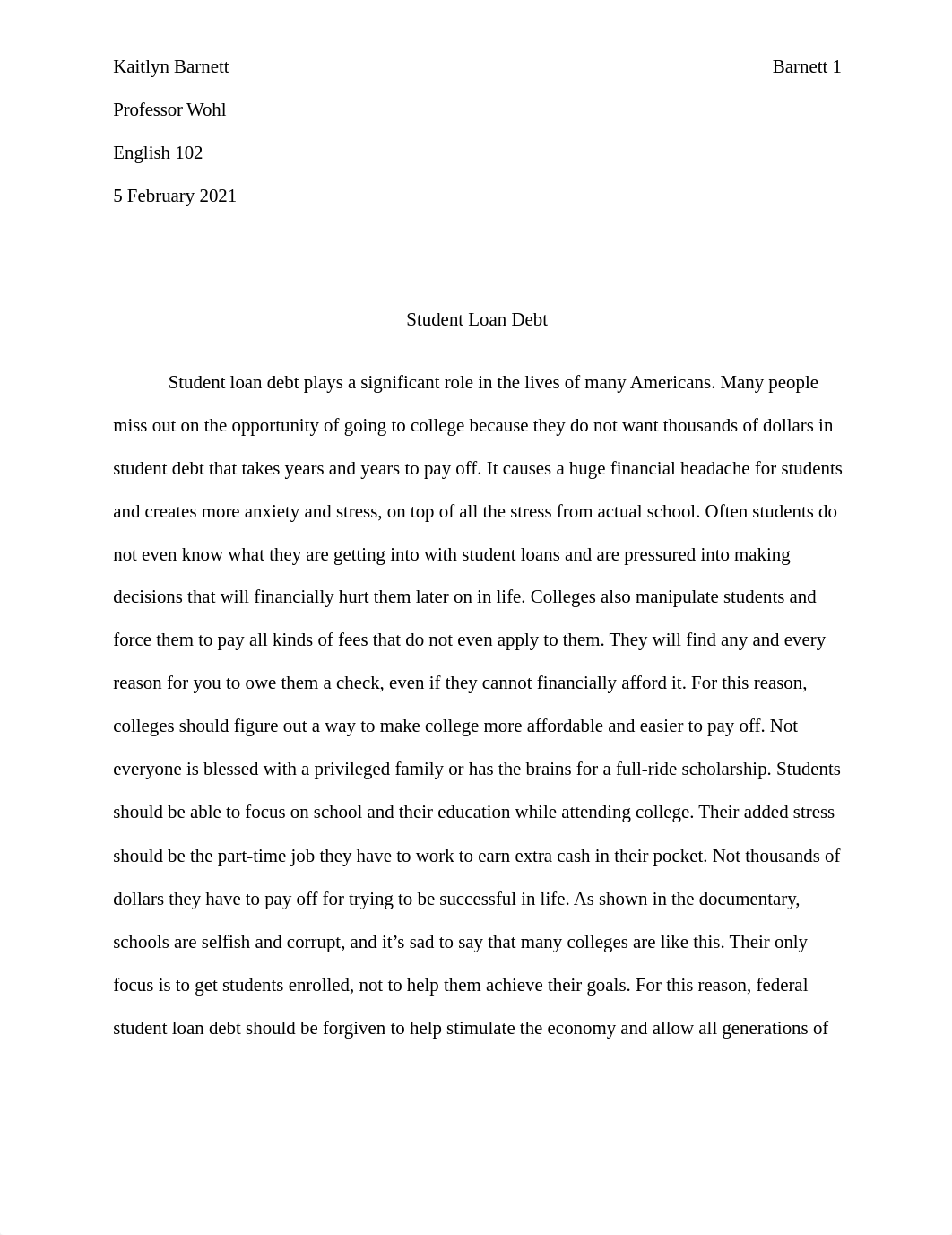 Essay 1 - Student Loan Debt.docx_d8foagiicxu_page1