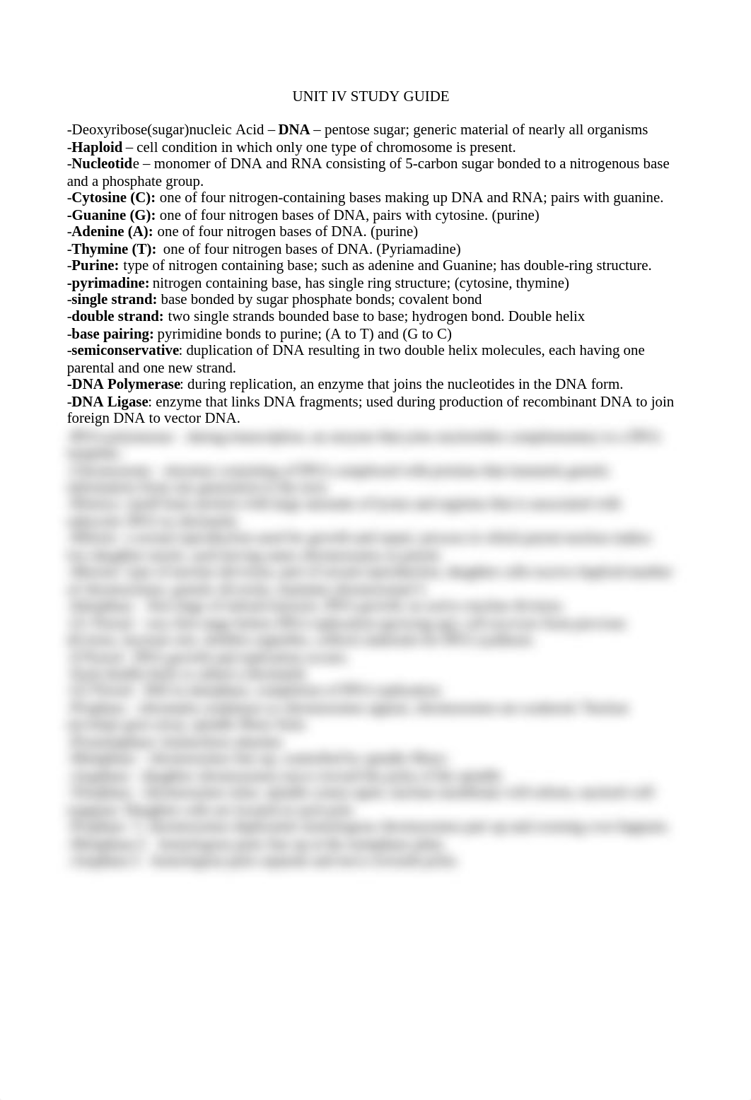 Bio 101 Unit 4 Study Guide bio_d8fowg63zsb_page1