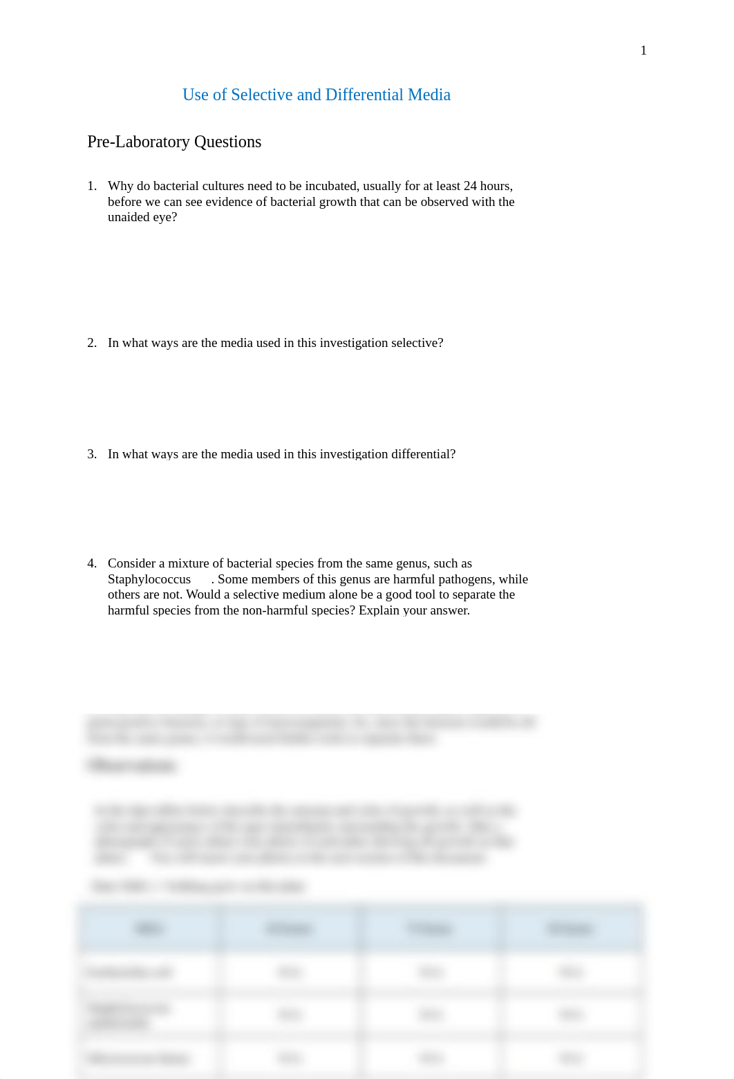 Use of Selective and Differential Media answer sheet.docx_d8fzh80pj39_page1