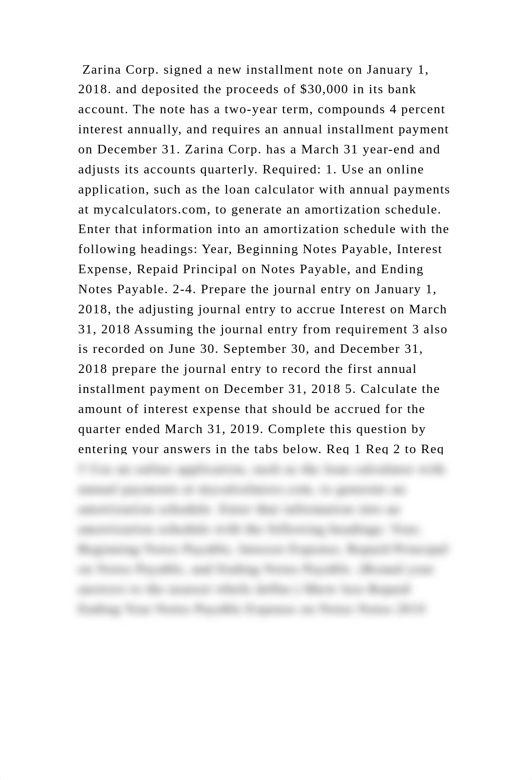 Zarina Corp. signed a new installment note on January 1, 2018. and de.docx_d8ggvj16tf0_page2