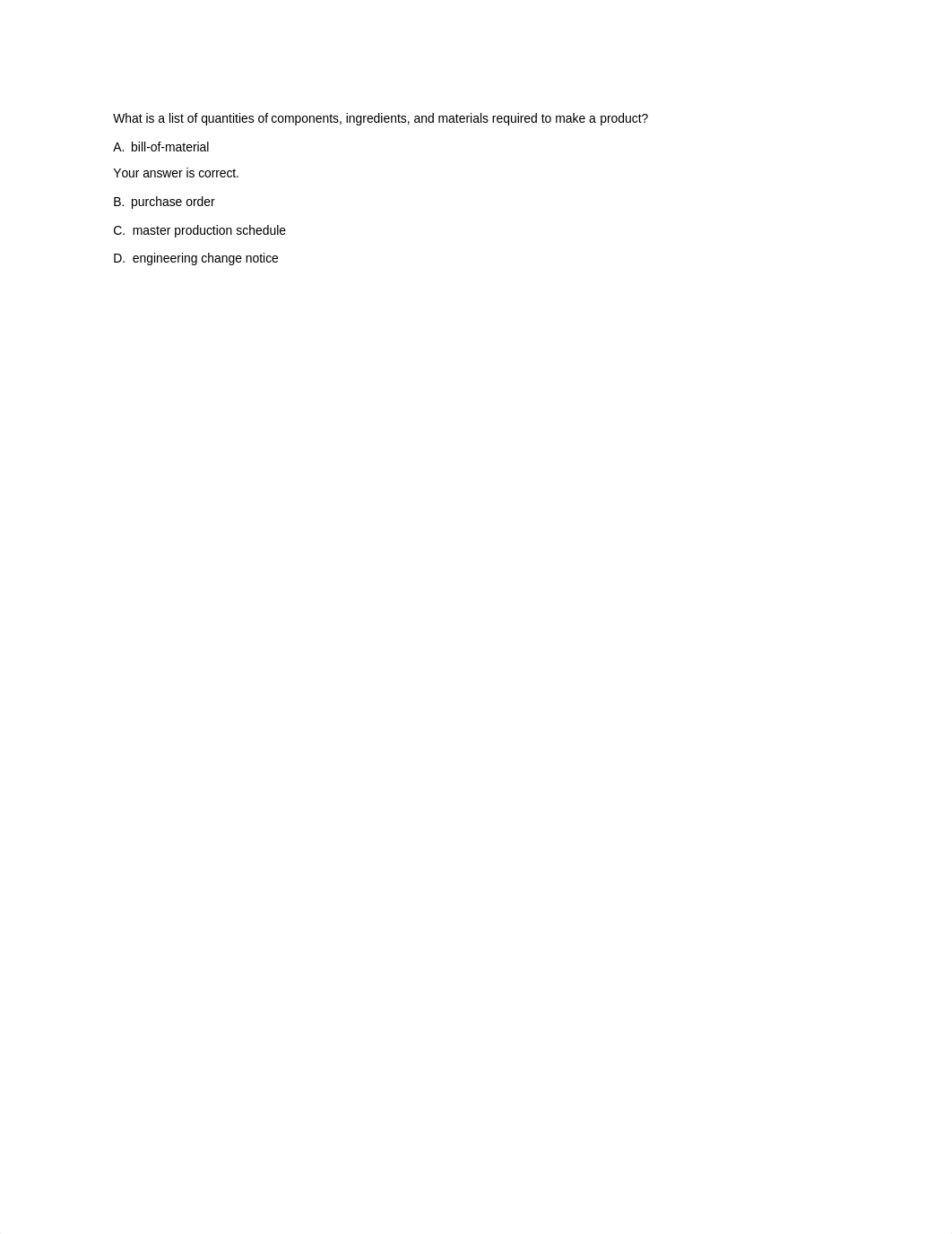 What is a list of quantities of components and ingredients and materials required to make a product._d8gt7mbhdry_page1