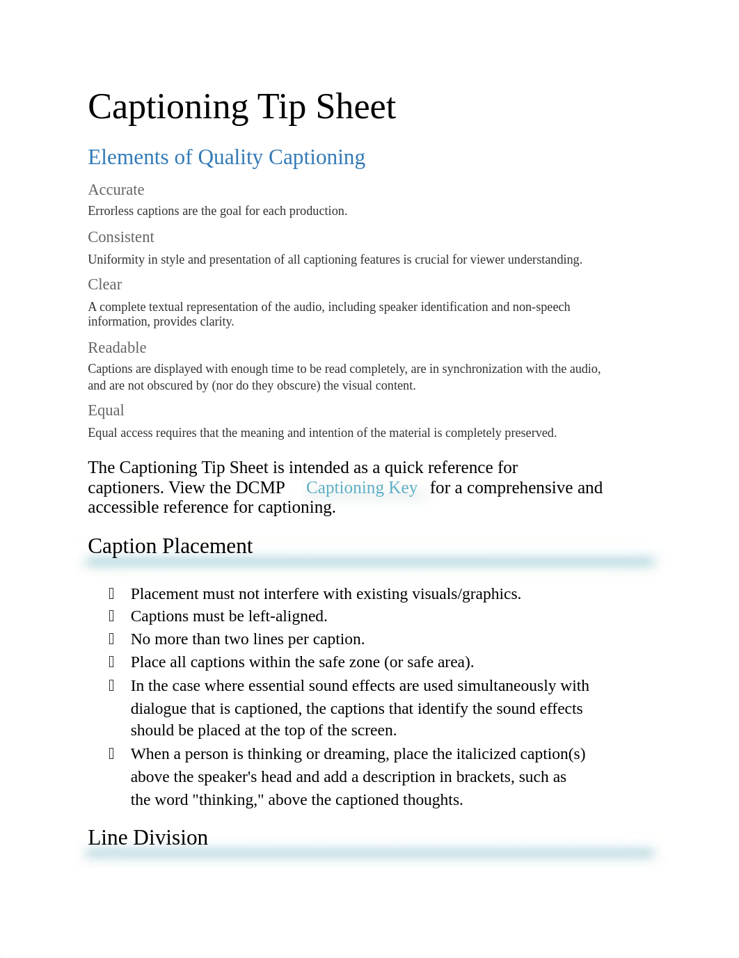 Captioning Tip Sheet based on DCMP Guidelines.docx_d8hxy96b1b5_page1