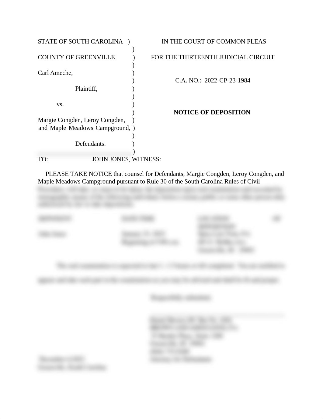 LEG 201 Notice of Deposition carl ameche bp.docx_d8i0ql5s05p_page1