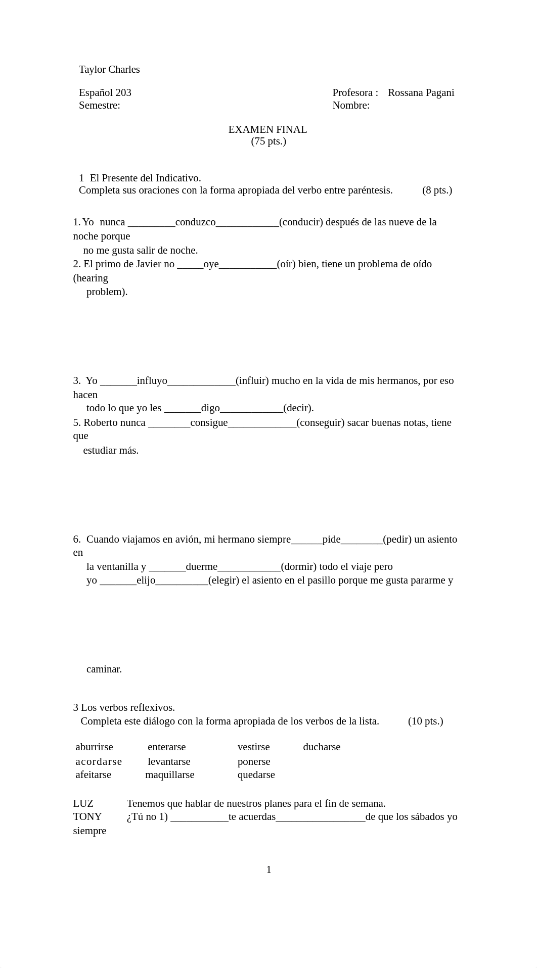 Span 203 Examen Midterm - Taylor Charles.doc_d8i2al6oifg_page1