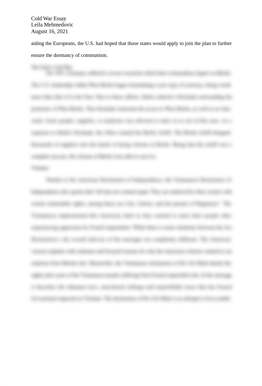 The Cold War Essay - Leila Mehmedovic.docx_d8ihxqhm2bo_page2