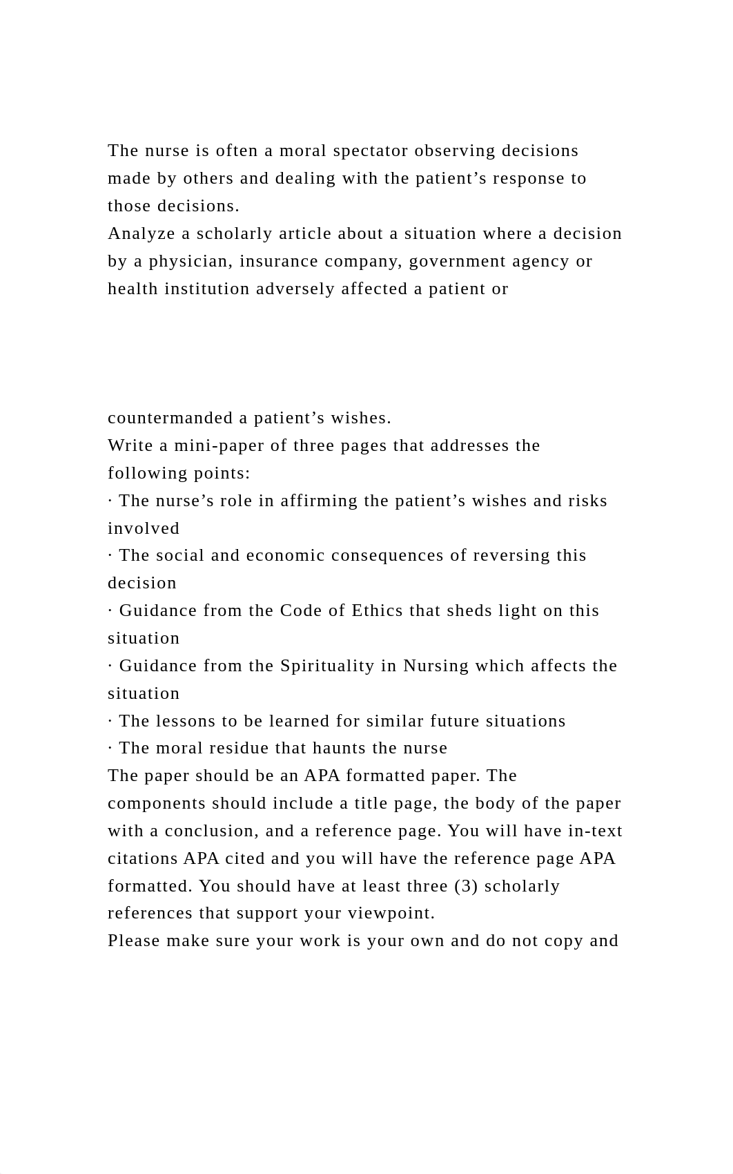 The nurse is often a moral spectator observing decisions made by o.docx_d8inpsu6blj_page2