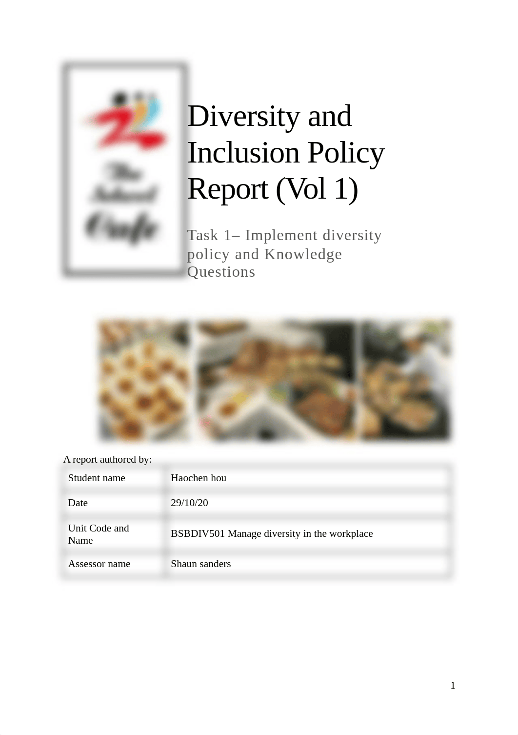 BSBDIV501 Assessment Task 1_Diversity and Inclusion Policy Report (Vol 1)_Student Workbook Template_d8jk3i6pi6l_page1