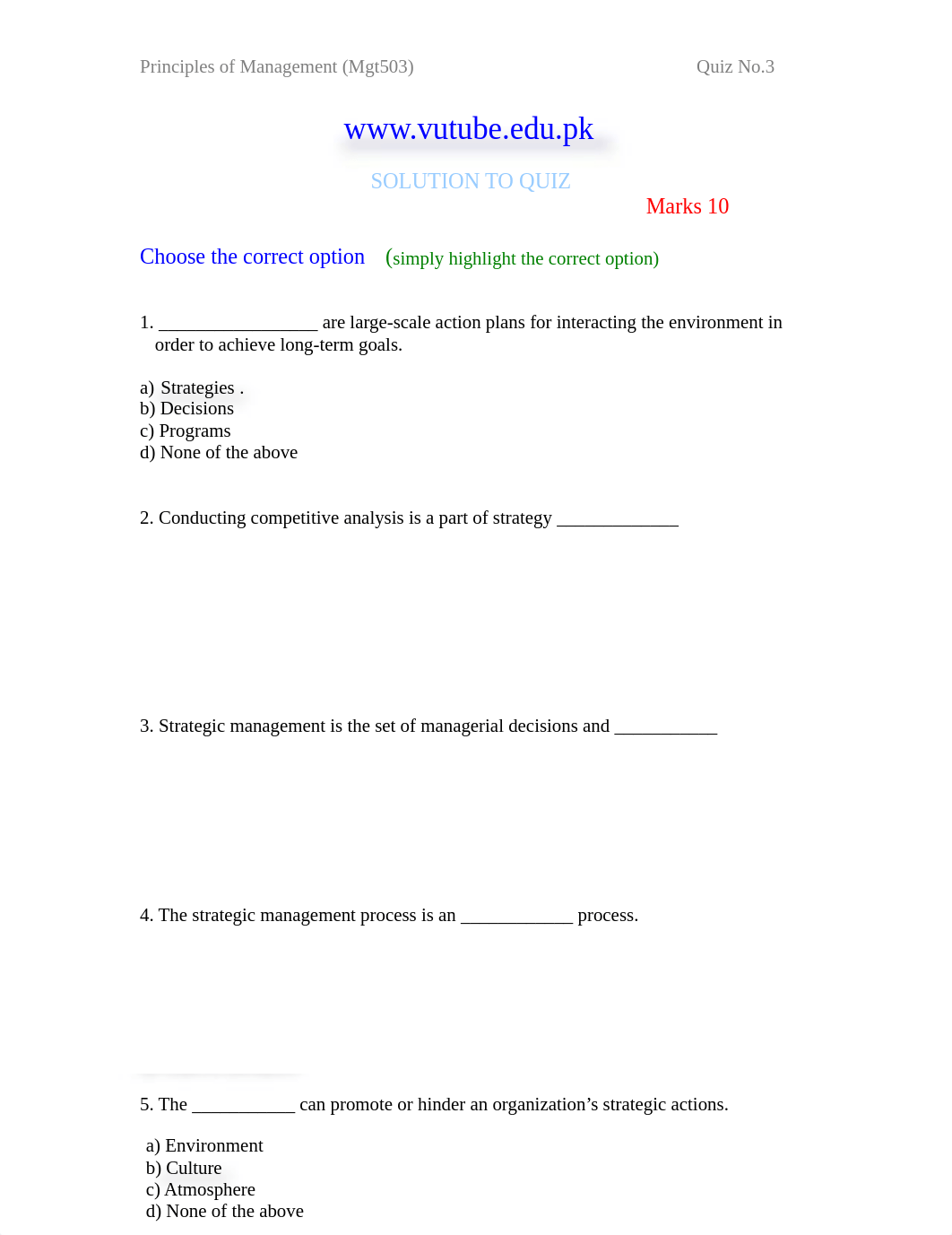 Princilpes of Management - MGT503 Spring 2006 Quiz 03 Solution_d8junfj3d0j_page1