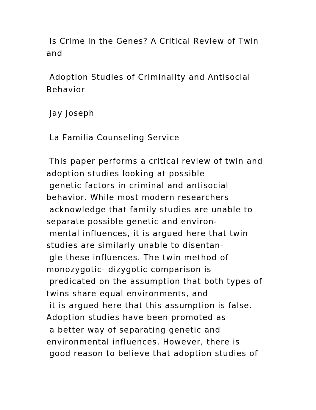 Is Crime in the Genes A Critical Review of Twin and Adoption .docx_d8kf0379n60_page5