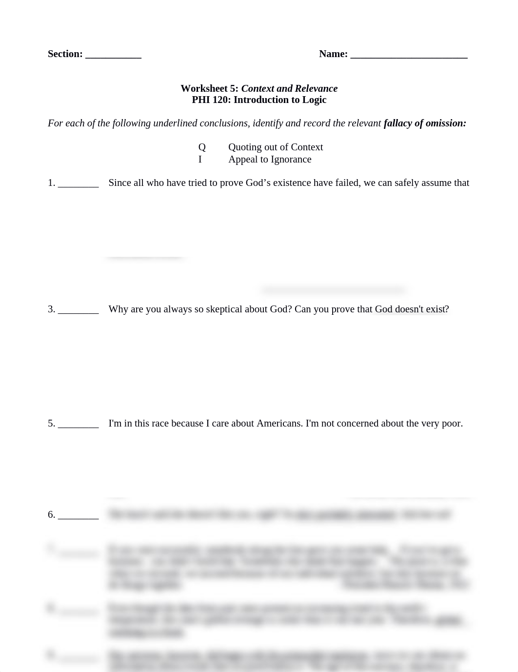 PHI 120 Intro to Logic - Worksheet 5 - Answer Key.docx_d8kogj7w6vj_page1