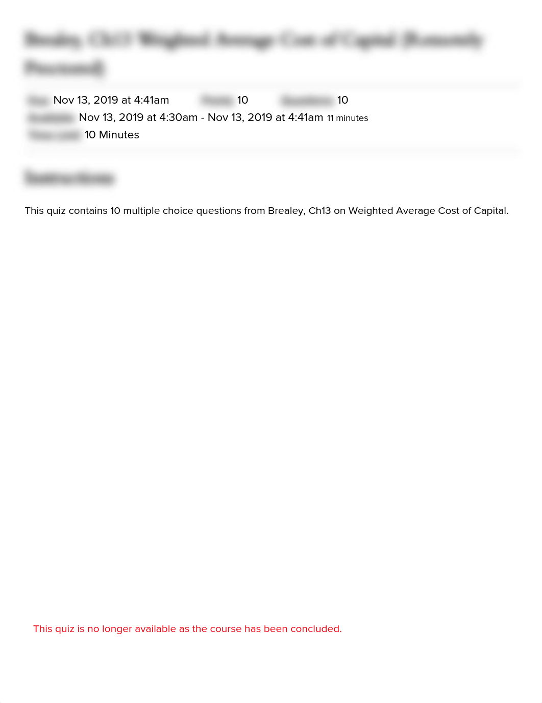 Brealey, Ch13 Weighted Average Cost of Capital (Remotely Proctored)_ Corporate Finance - FIN-325 - L_d8l6y5yeo3w_page1