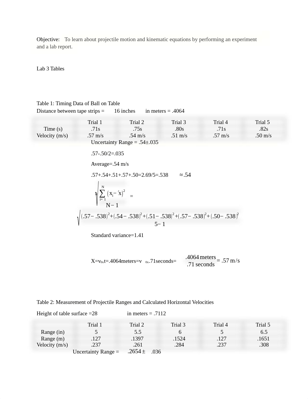 Lab 3 Projectile Motion and Kinematic Equations .docx_d8lia7irw1z_page3