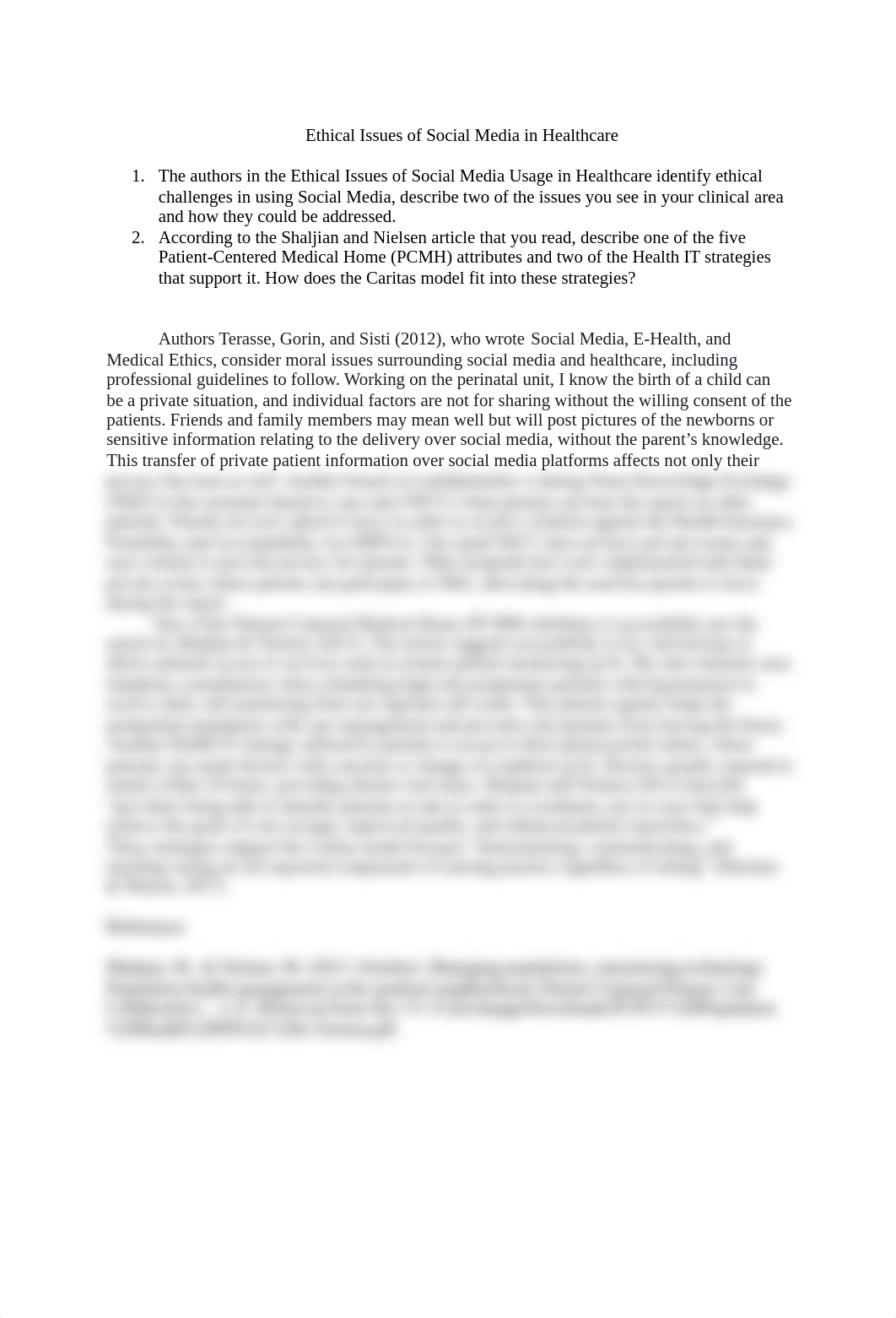 Ethical Issues Social Media & Healthcare.docx_d8lizrcgqo4_page1