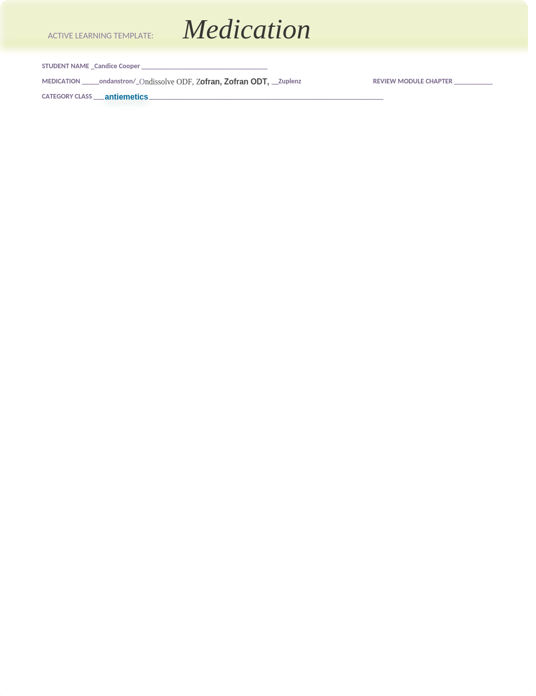 ActiveLearningTemplate_medication (1).pdf Zofran Clinical .docx_d8ljujaa9yk_page1
