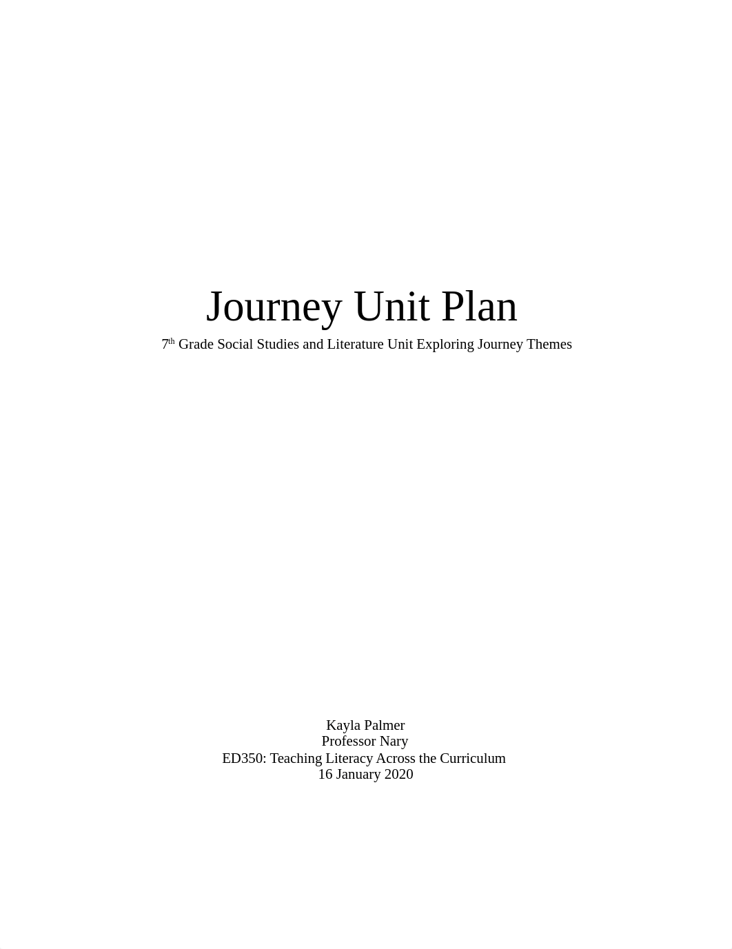 Teaching Literacy Across the Curriculum- Journey Unit Plan.docx_d8lyi8sfqxh_page1