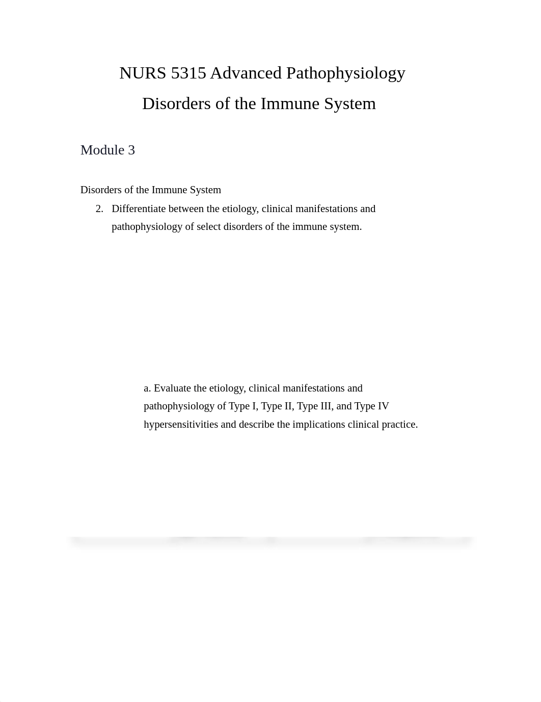 NURS 5315 Advanced Pathophysiology Disorders of the Immune System - University of Texas,Arlington.pd_d8m02bqekjo_page1