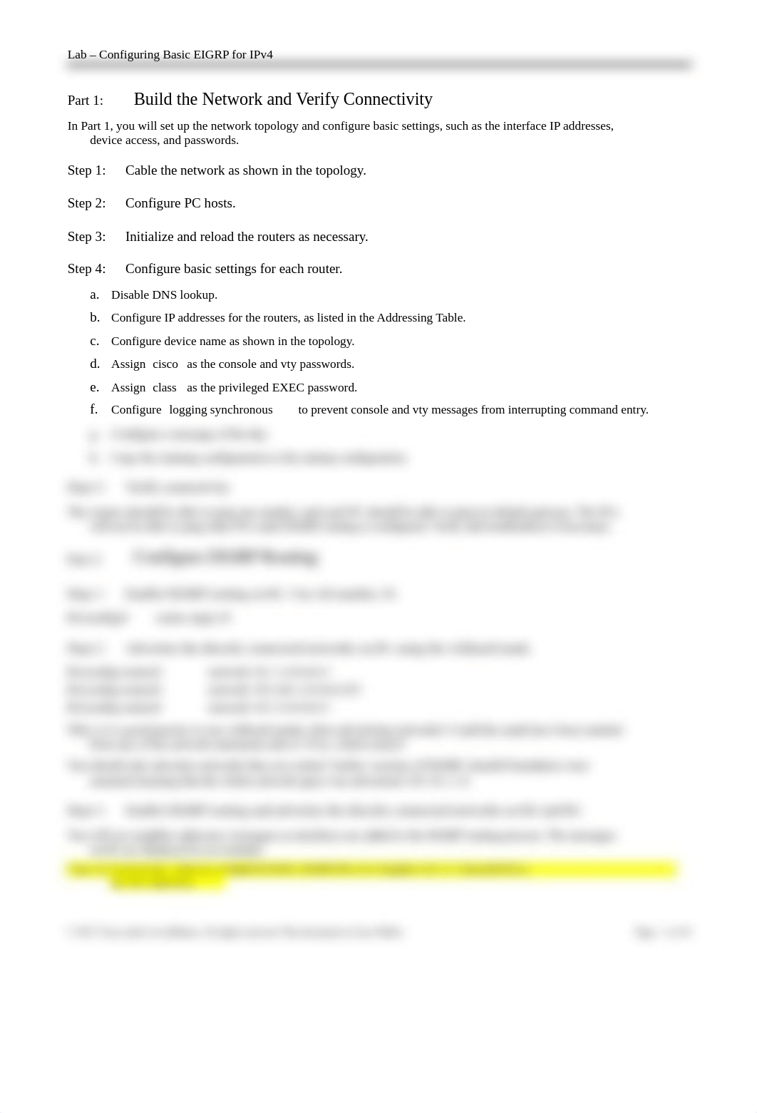 6.2.2.5 Lab - Configuring Basic EIGRP for IPv4 hunter.docx_d8m58e8ly4a_page3