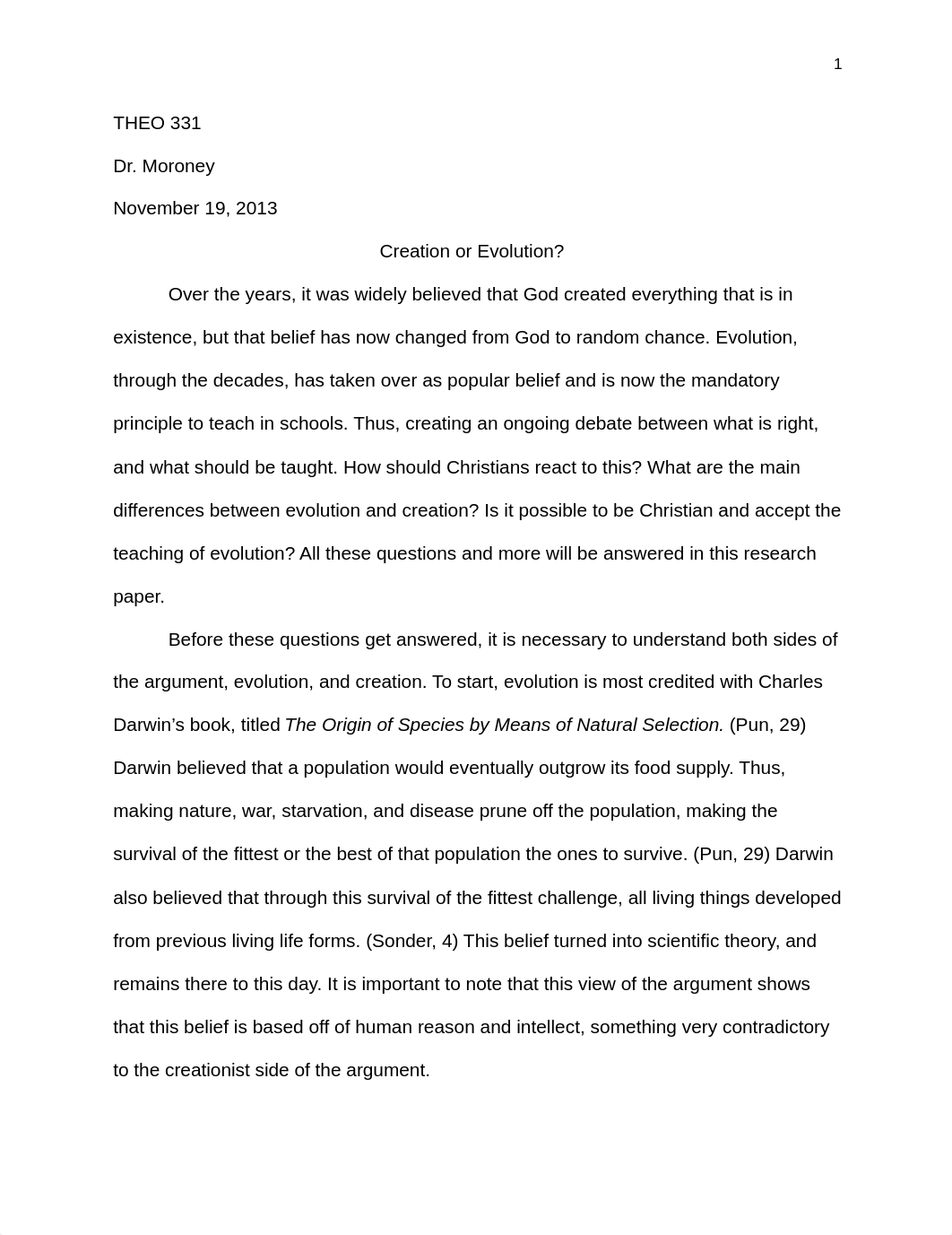 THEO 1 - Creation or Evolution Essay_d8m8fmew1nh_page1