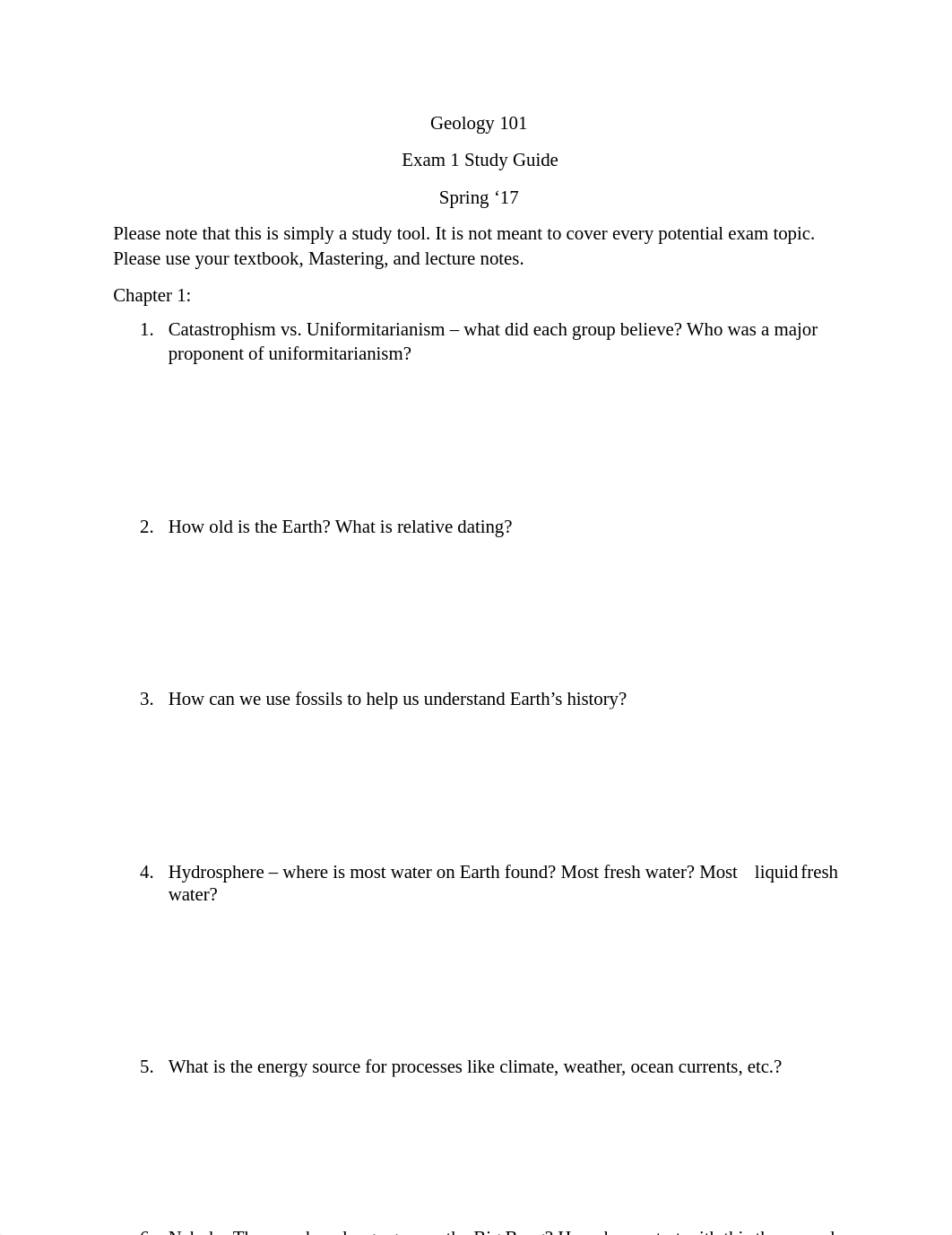 geol_101_sp17_exam1_studyGuide_d8mk96bss5k_page1