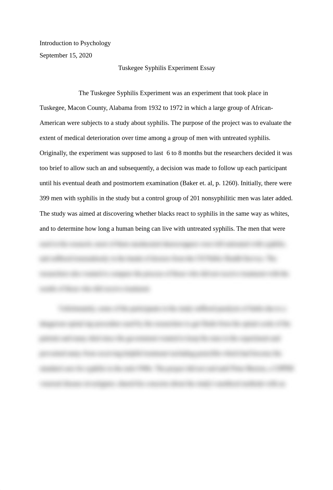 Tuskegee Syphilis Experiment Essay.docx_d8n8u7nyg5e_page1