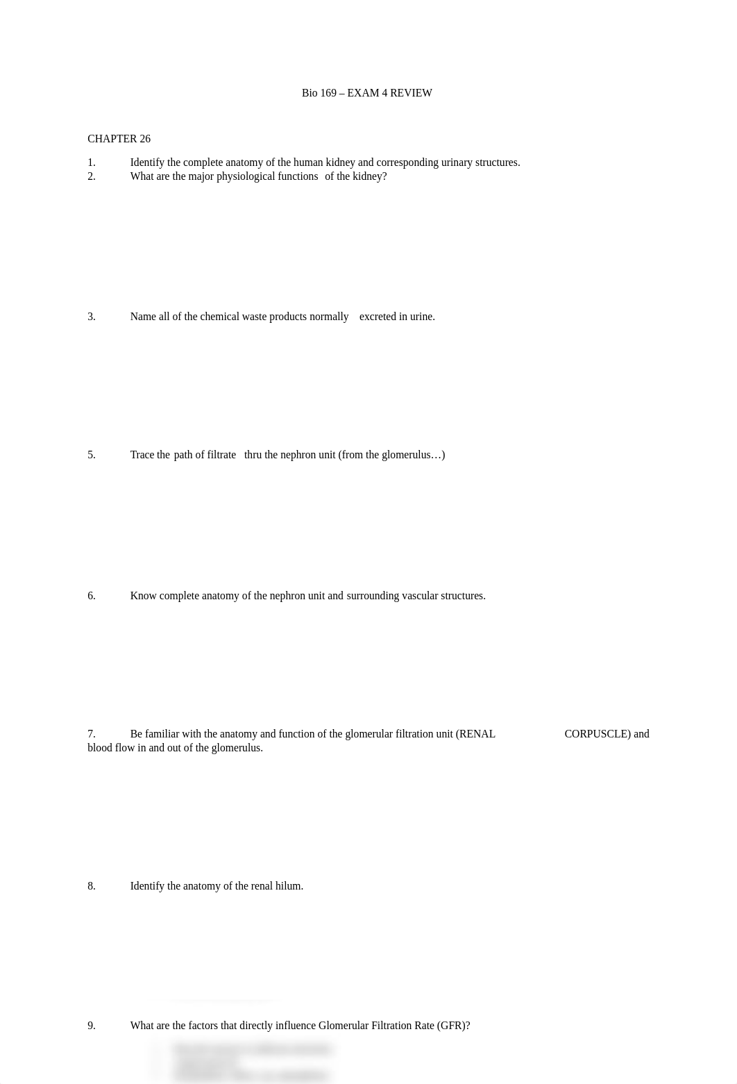 Bio 169 -Complete Lecture  Exam 4 (Ch's 26, 27) - REVIEW.docx_d8ng8c76nov_page1