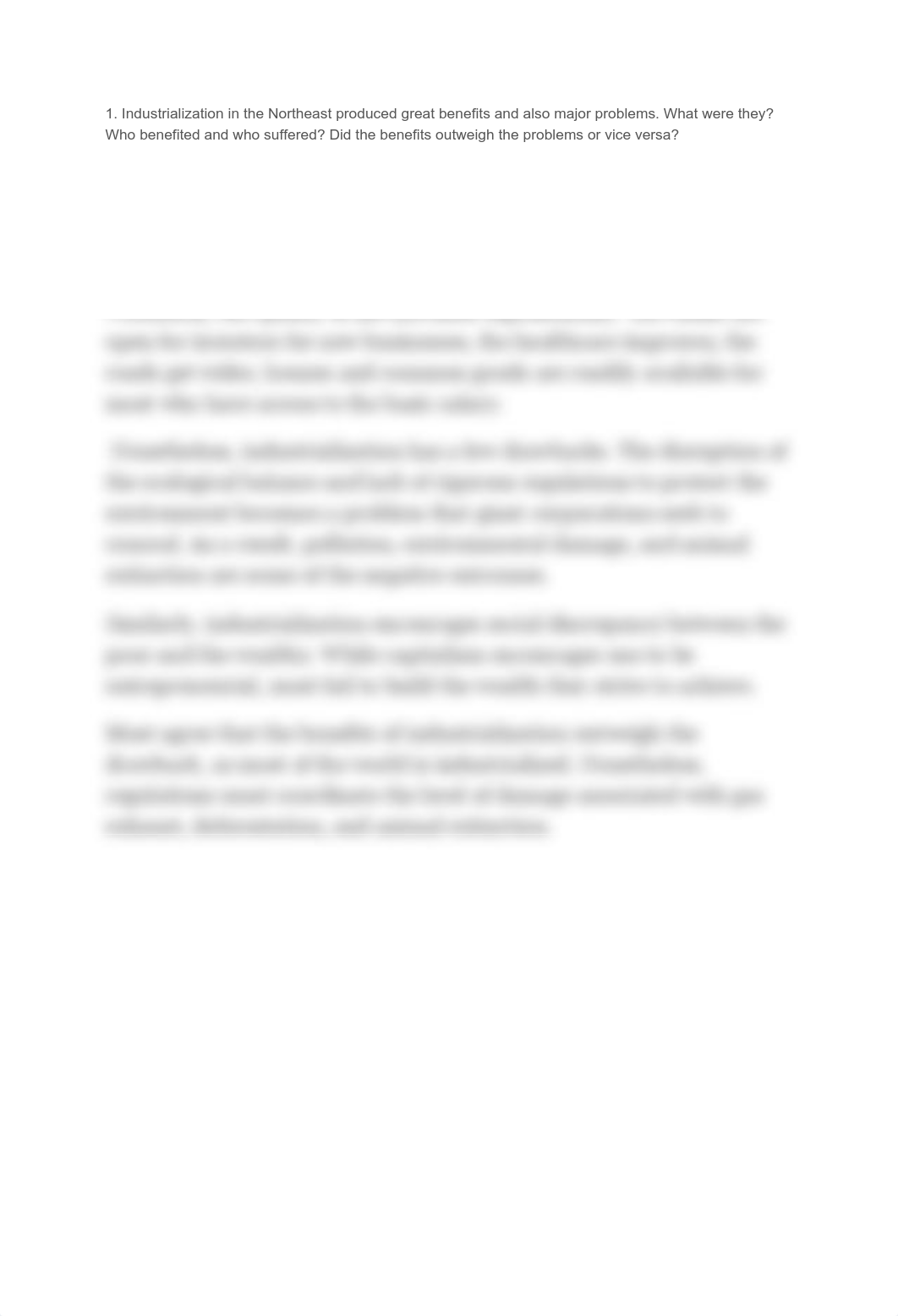 Industrialization in the Northeast produced great benefits and also major problems. What were they__d8ntj98a74s_page1