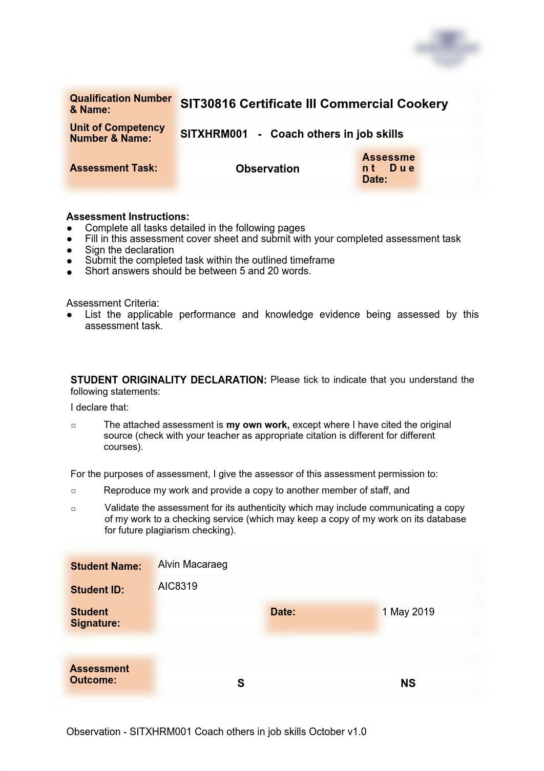 SITXHRM001 observation (1).pdf_d8ntoq0dhgi_page1