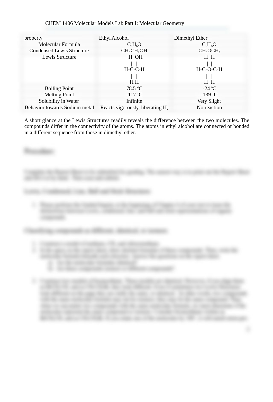 CHEM 1406 1407 Molecular Models Lab Part I Molecular Geometry 1-15-20.docx_d8nxhc08to4_page2