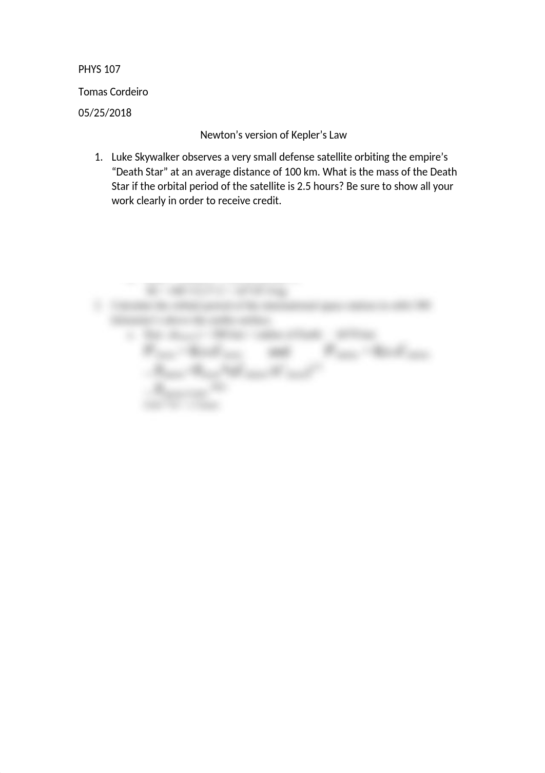 PHYS 107 Newton's version of Kepler's Law.docx_d8nzodcwt7z_page1