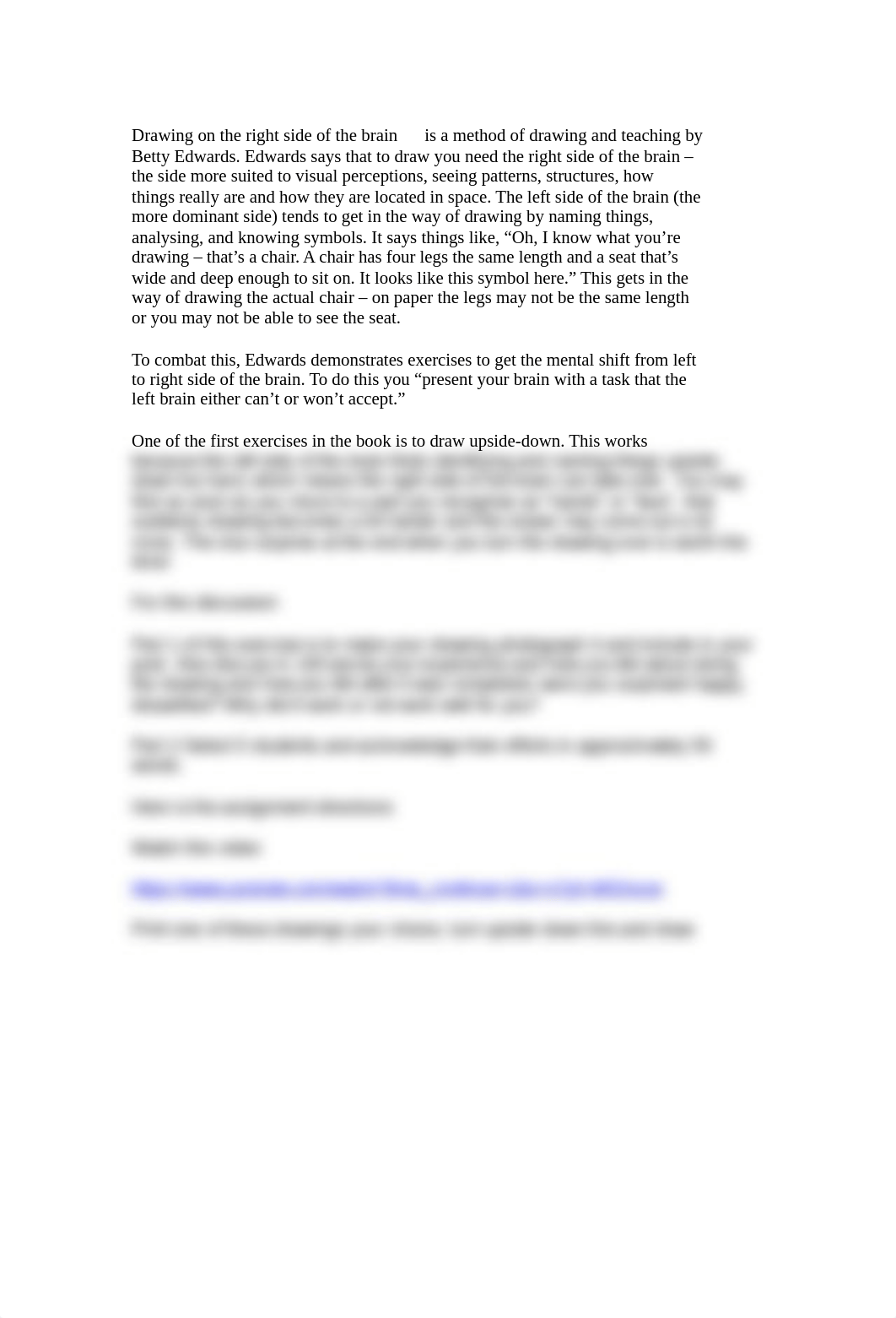 Discussion 3 Drawing on the right side of the brain exercise.docx_d8onpmfl7o2_page1