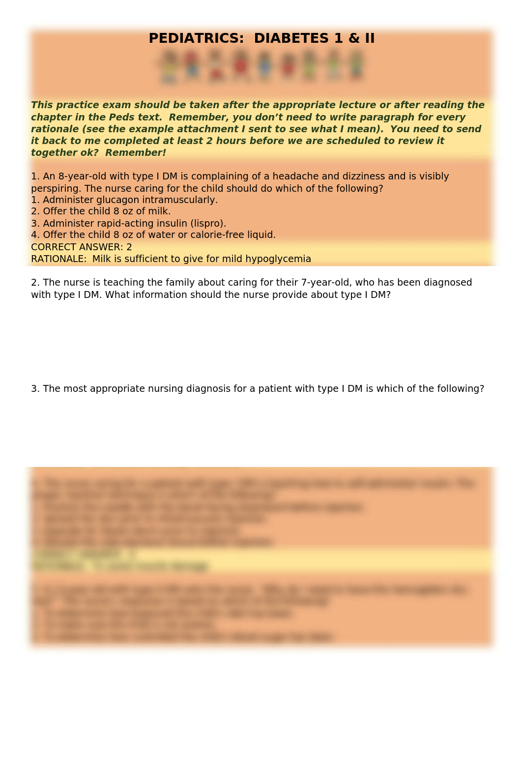 Pediatric Endocrinology - Diabetes Exam Answers.docx_d8p5kp3lgx2_page1
