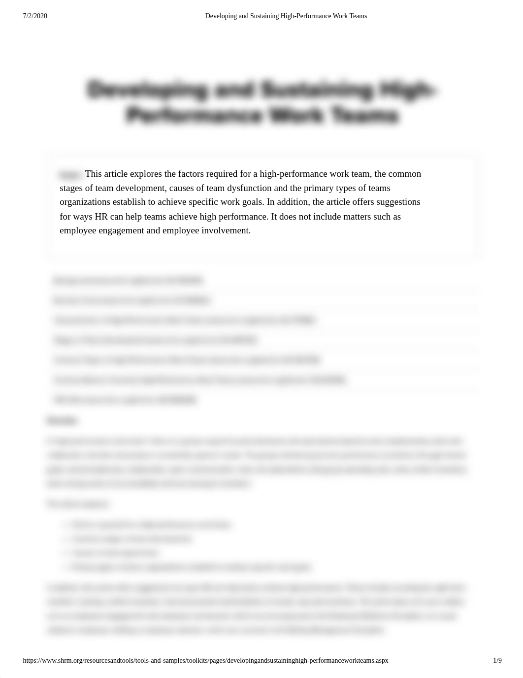 MIO509-01 - 03 - SHRM - Developing and Sustaining High-Performance Work Teams.pdf_d8p9po10373_page1