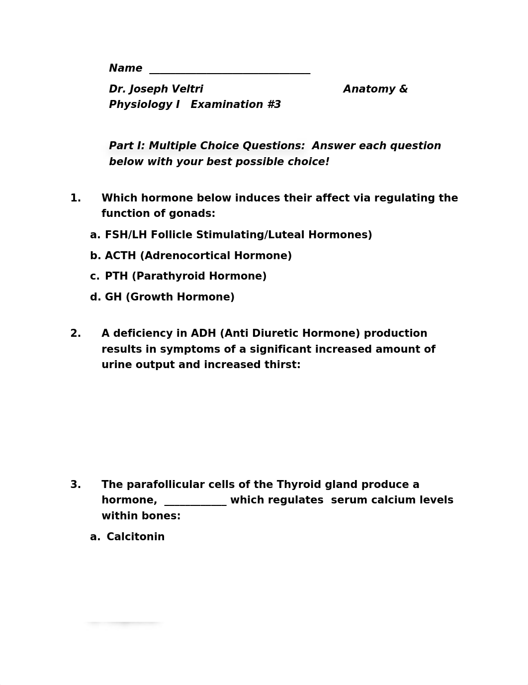 A&P 1 Lecture Exam #3  Endocrine & Reproductive .docx_d8pdqbdfoog_page1