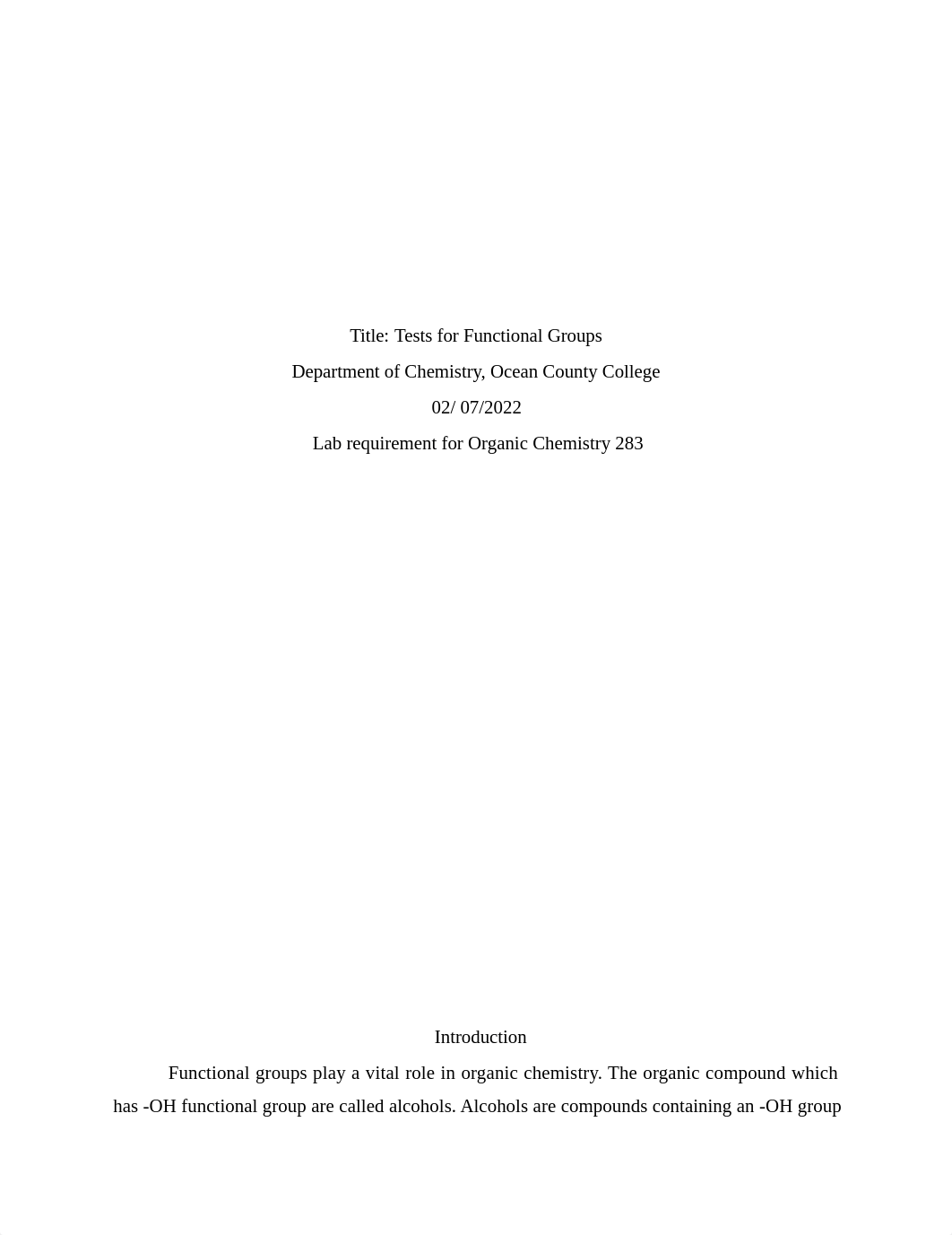 Test for Functional Groups Lab Report.docx_d8pr3c8exoq_page1