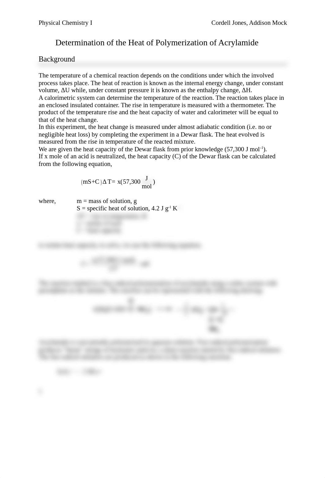 Determination of the Heat of Polymerization of Acrylamide.docx_d8pu6podarg_page1