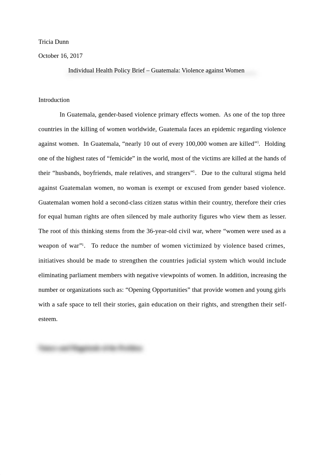 Gender Violence in Guatemala - Health Brief Paper.docx_d8q8flow90j_page1