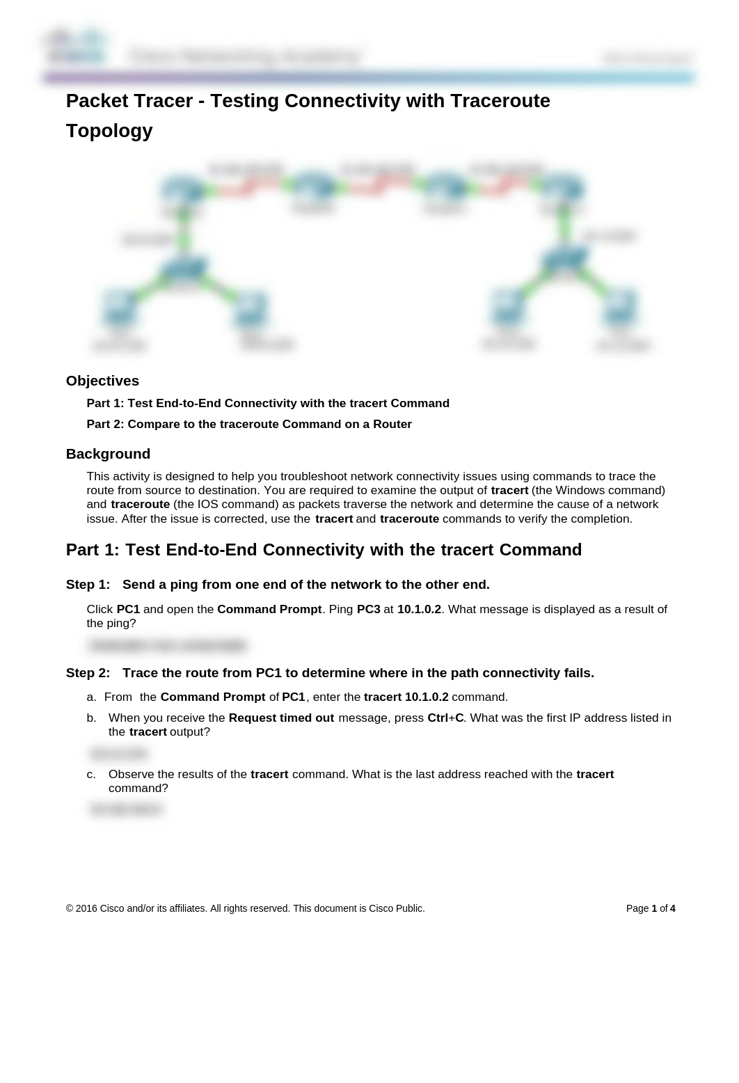 11.3.2.3 Packet Tracer - Test Connectivity with Traceroute.pdf_d8qb6mlhh8v_page1