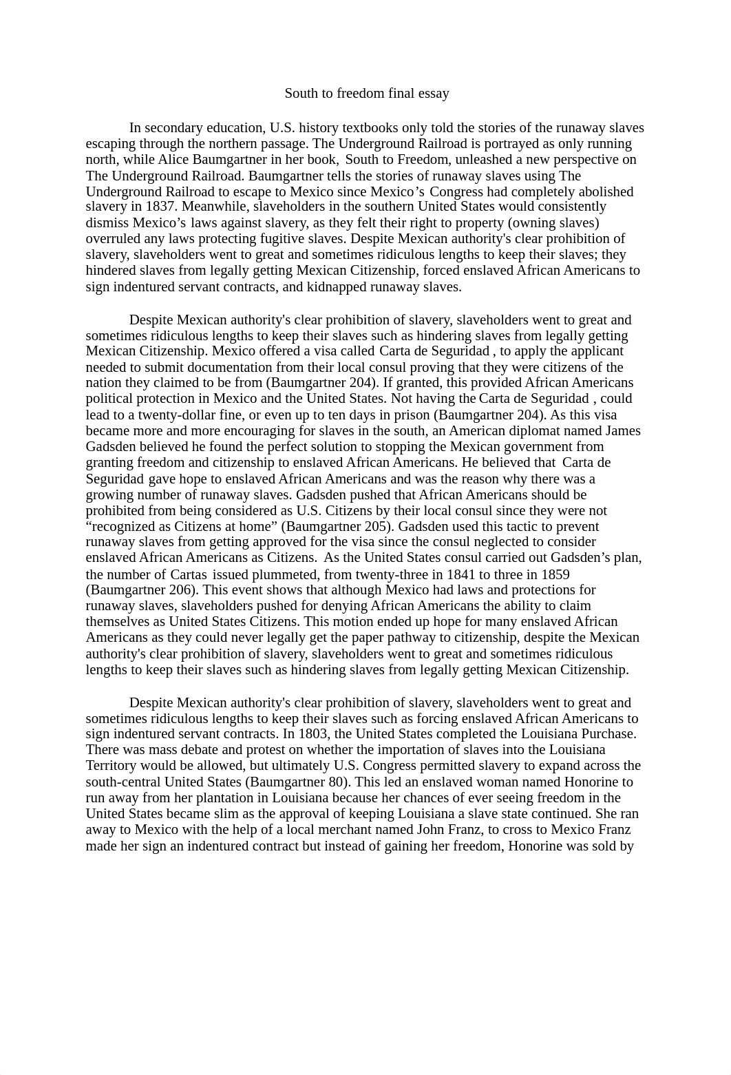 South to freedom final essay.pdf_d8qp37reuev_page1