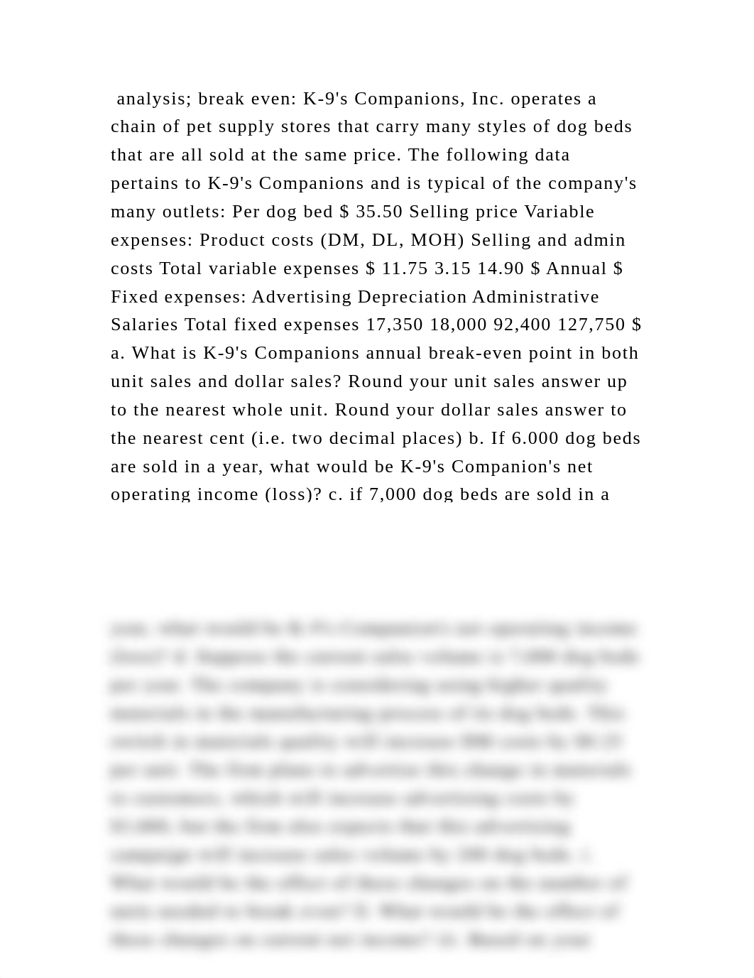 analysis; break even K-9s Companions, Inc. operates a chain of pet .docx_d8r8xb6tjl4_page2