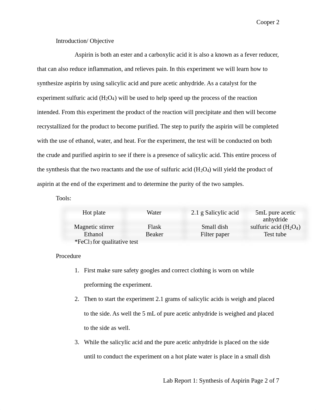 Lab 1 Synthesis of Aspirin.pdf_d8rc6wpvm56_page2