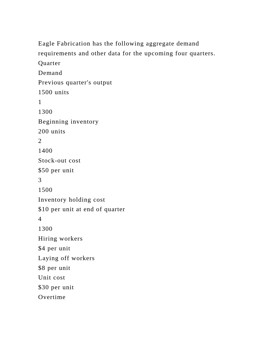 Eagle Fabrication has the following aggregate demand requirements an.docx_d8rdq764p46_page2