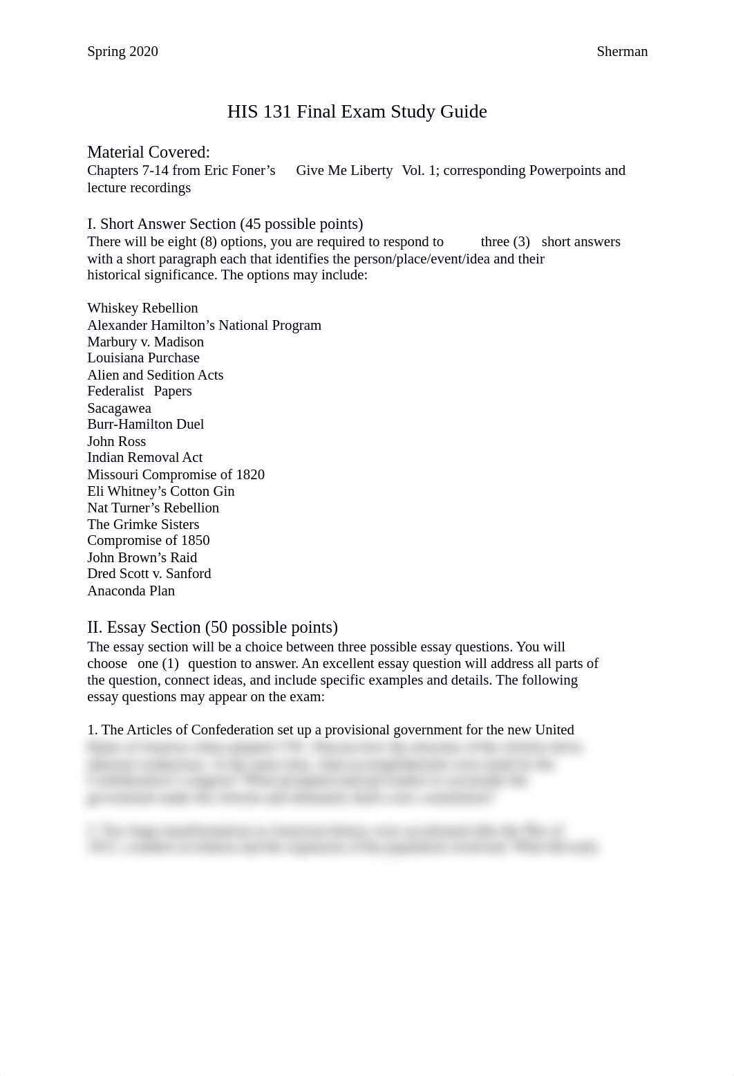 HIS 131 Final Exam Study Guide.docx_d8rgnnutuiv_page1