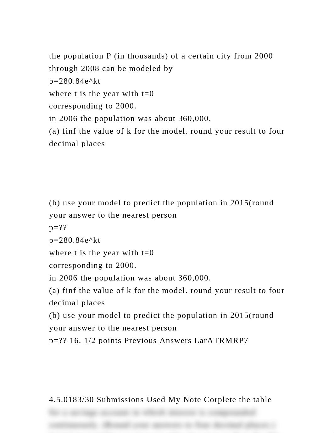 the population P (in thousands) of a certain city from 2000 through .docx_d8rt7t5ubfl_page2