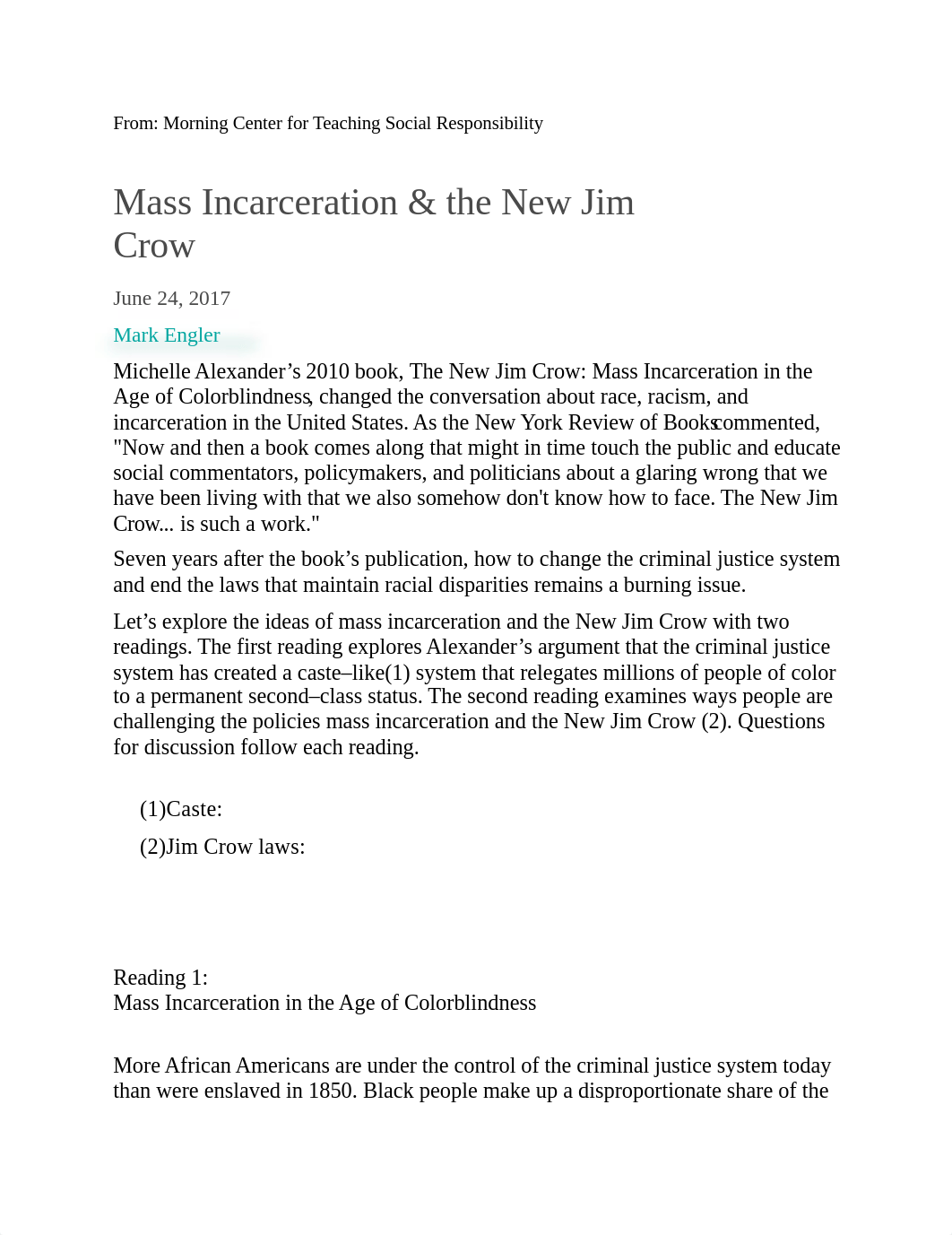 Article Mass Incarceration and New Jim Crow.docx_d8s359v852b_page1