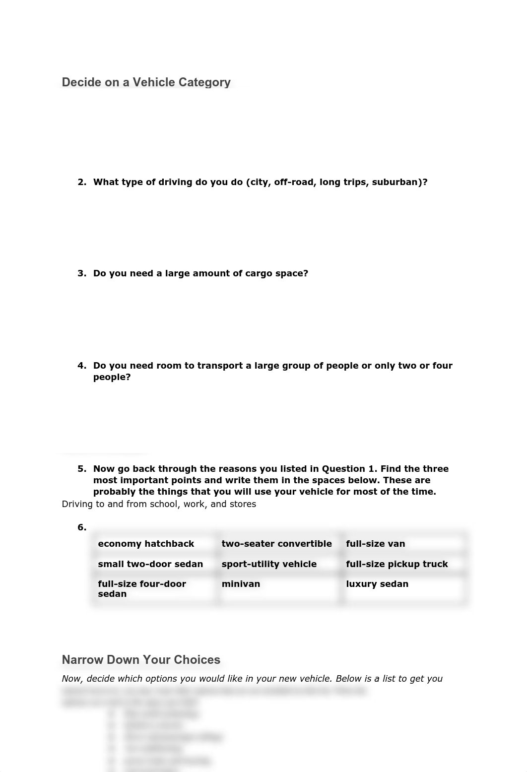 Unit 3 - Buying a Car Activity.pdf_d8sh1y2vzrs_page1