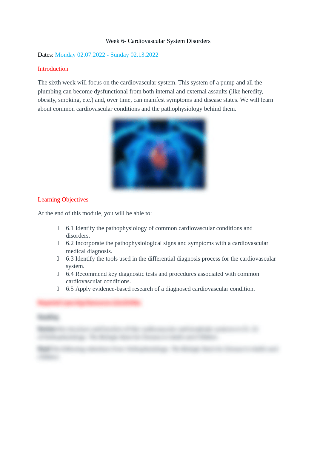 Week 6- Cardiovascular System Disorders  .docx_d8sl0uxcvg1_page1