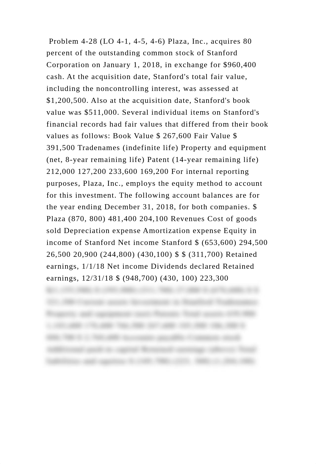 Problem 4-28 (LO 4-1, 4-5, 4-6) Plaza, Inc., acquires 80 percent of t.docx_d8sq7purgva_page2