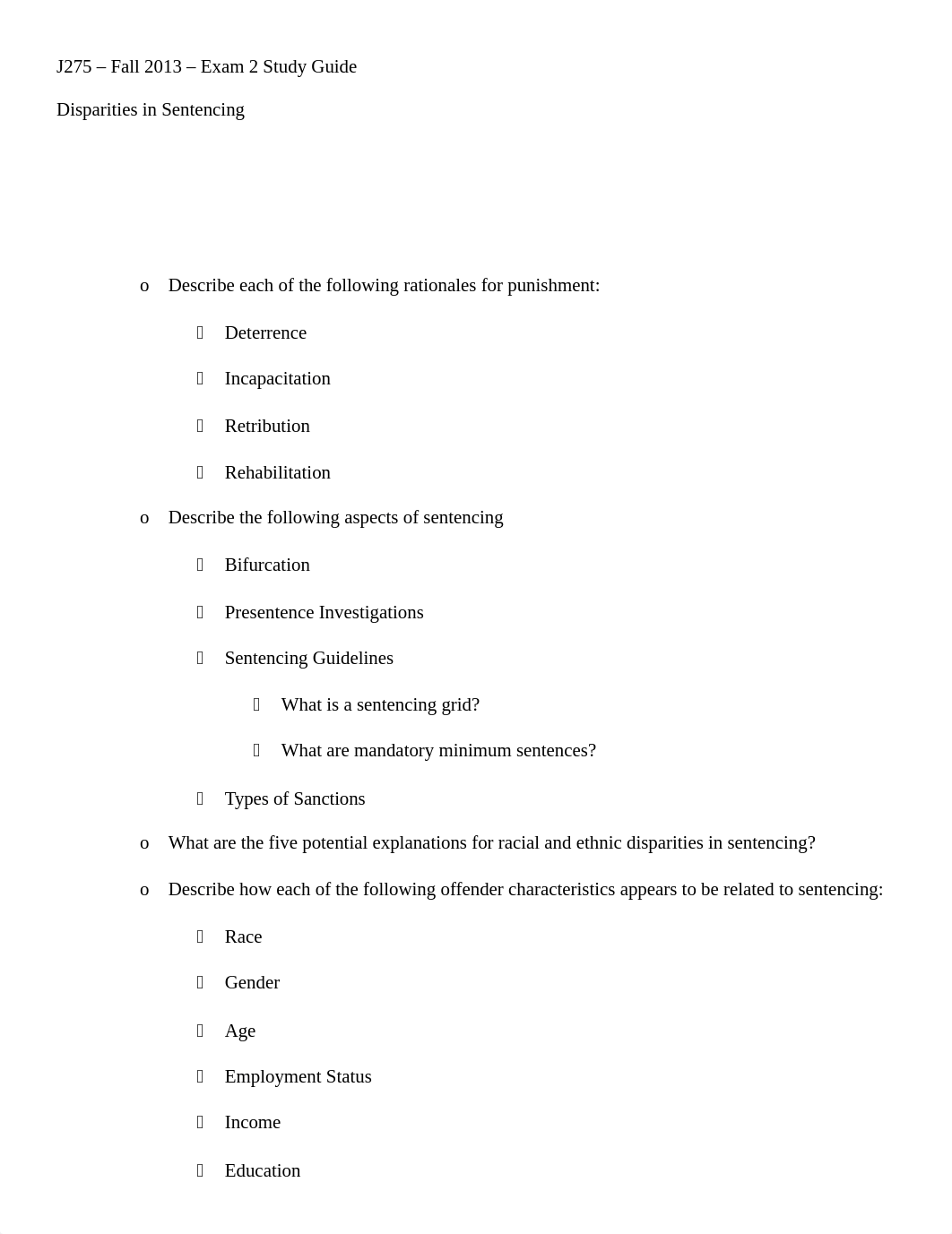 Study Guide For Exam Over Disparities in Sentencing_d8tn6ntxd3m_page1