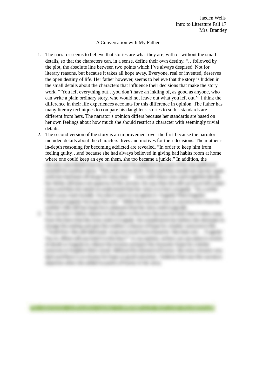 Week 3 Assignment Sonny's Blues, Conversation with My Father.docx_d8tti46771b_page1