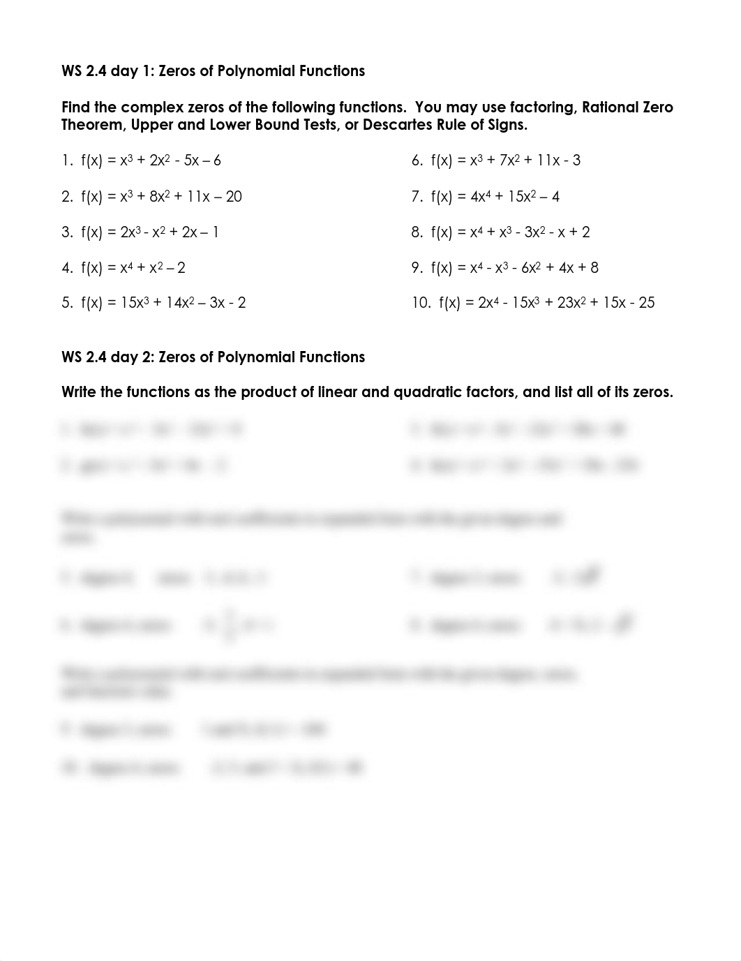 2.4 Worksheet --Zeros of Polynomial Functions.pdf_d8u9j71rz0d_page1